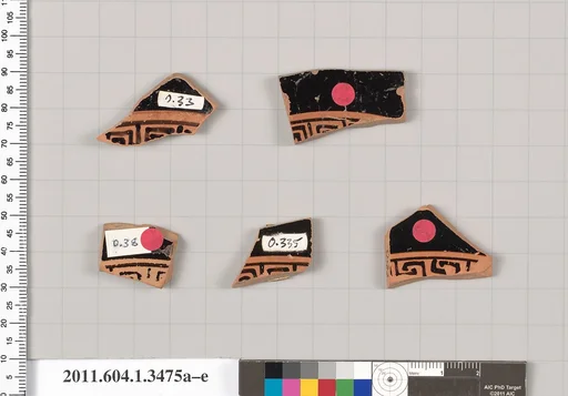 Terracotta fragments of kylikes (drinking cups)
