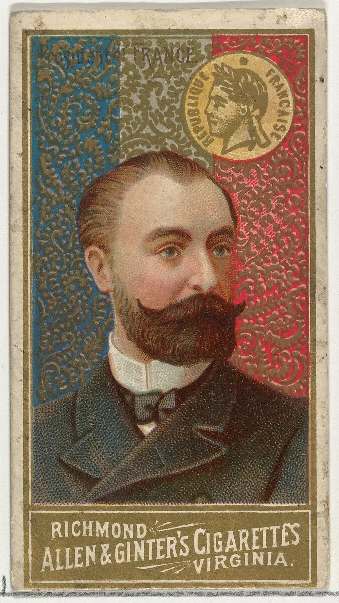 President of France, from World's Sovereigns series (N34) for Allen & Ginter Cigarettes — Allen & Ginter