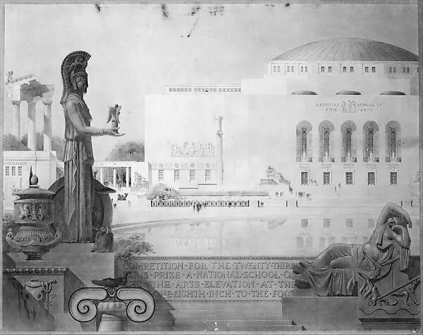 A National School of Fine Arts, elevation — National Institute for Architectural Education|Lawrence B. Anderson