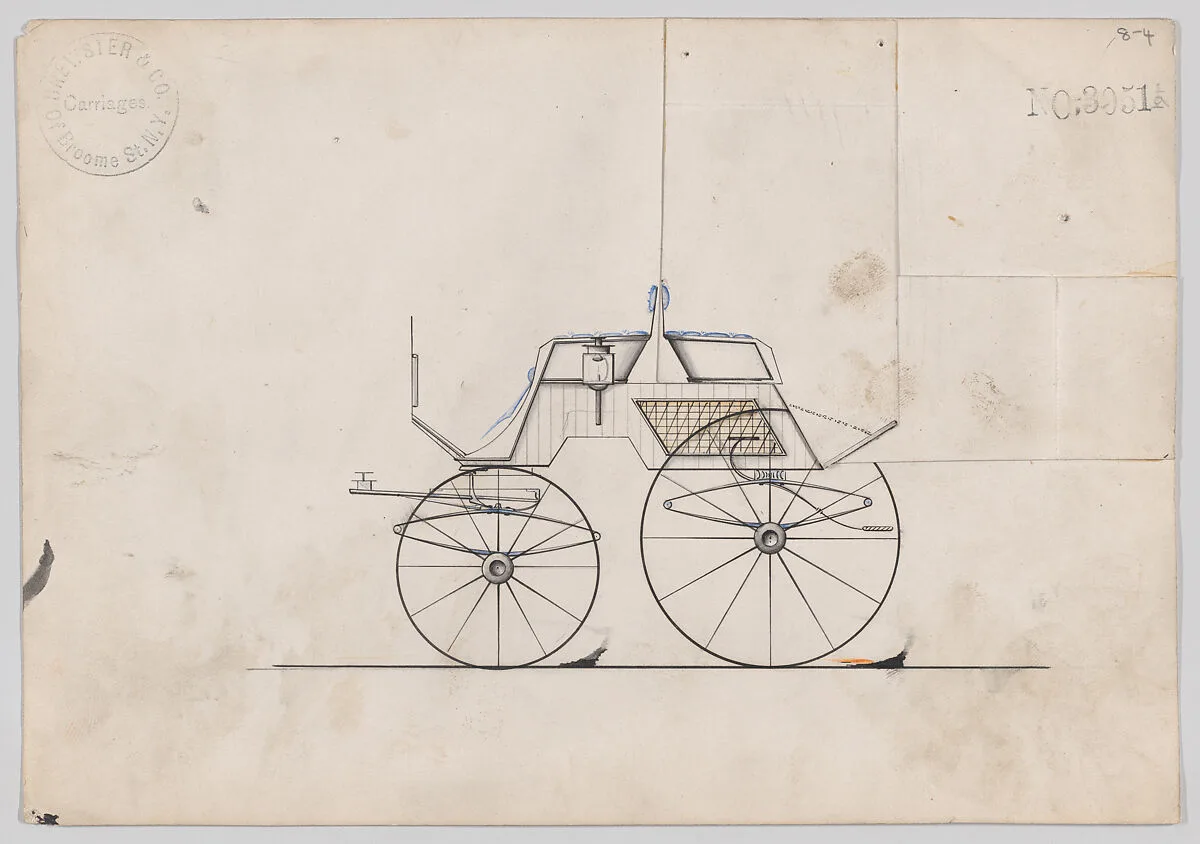 Design for 4 seat Phaeton, no top, no. 3051a — Brewster & Co.