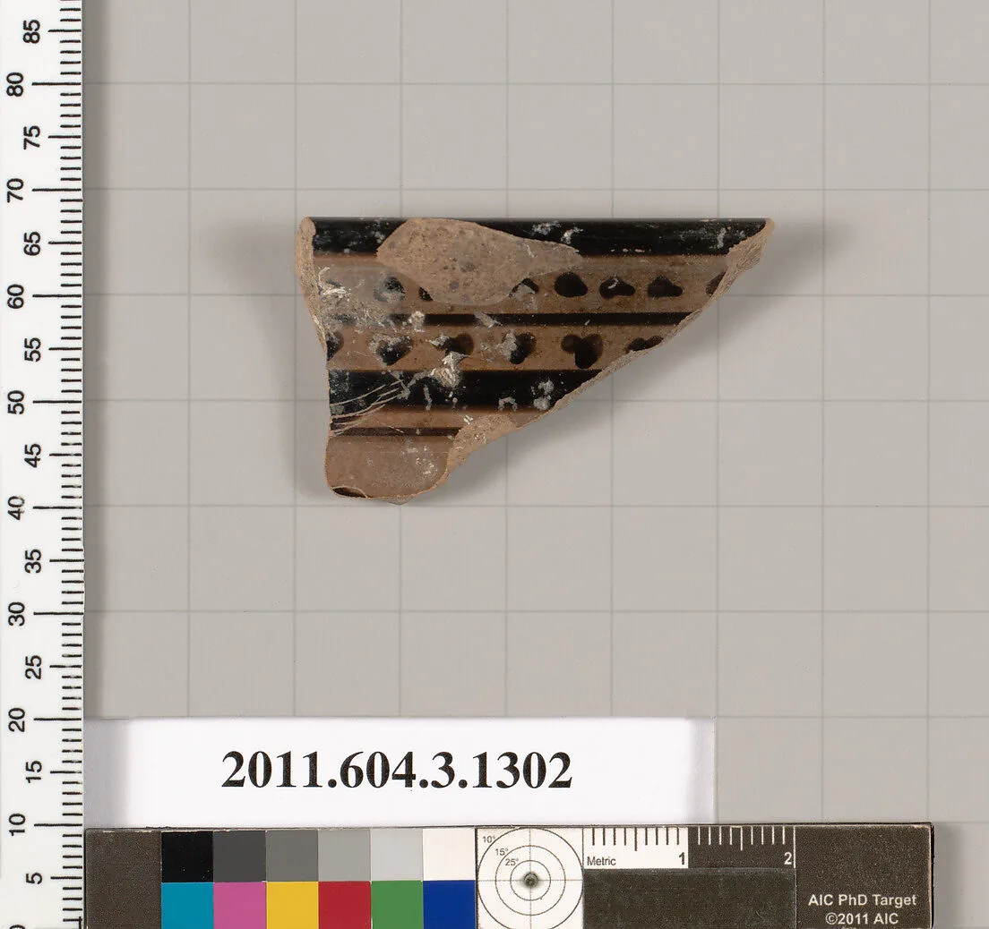 Terracotta rim fragment of a skyphos (deep drinking cup) — Unknown