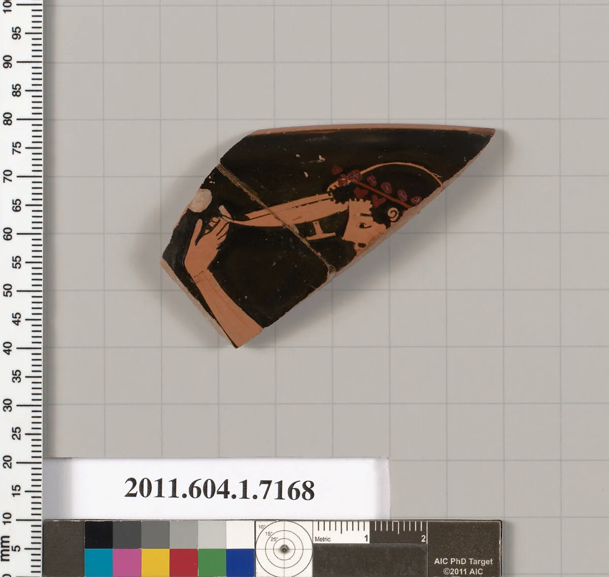 Terracotta rim fragment of a kylix (drinking cup) — Makron