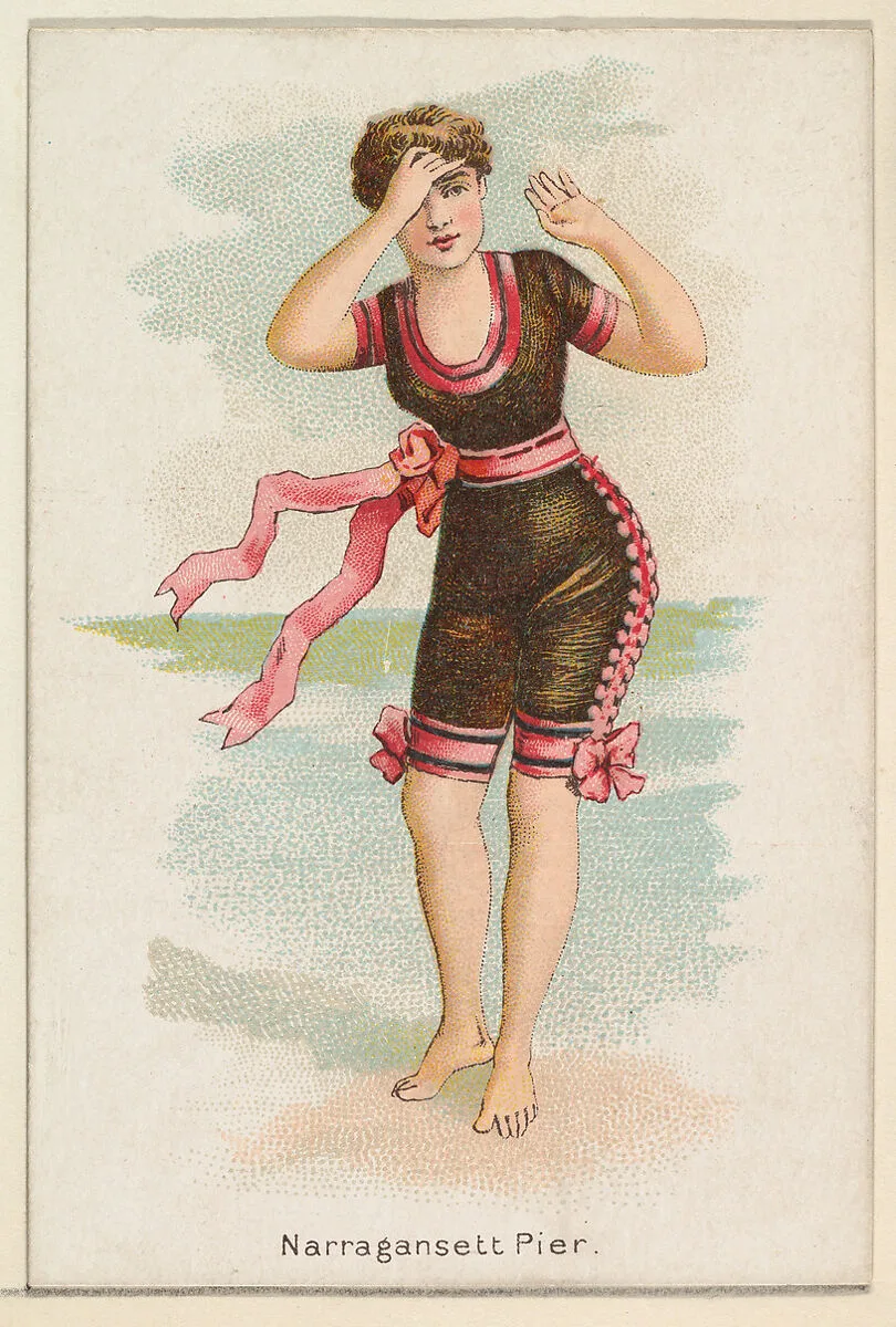 Narragansett Pier, from the Beautiful Bathers series (N192) issued by Wm. S. Kimball & Co. — William S. Kimball & Company|Julius Bien