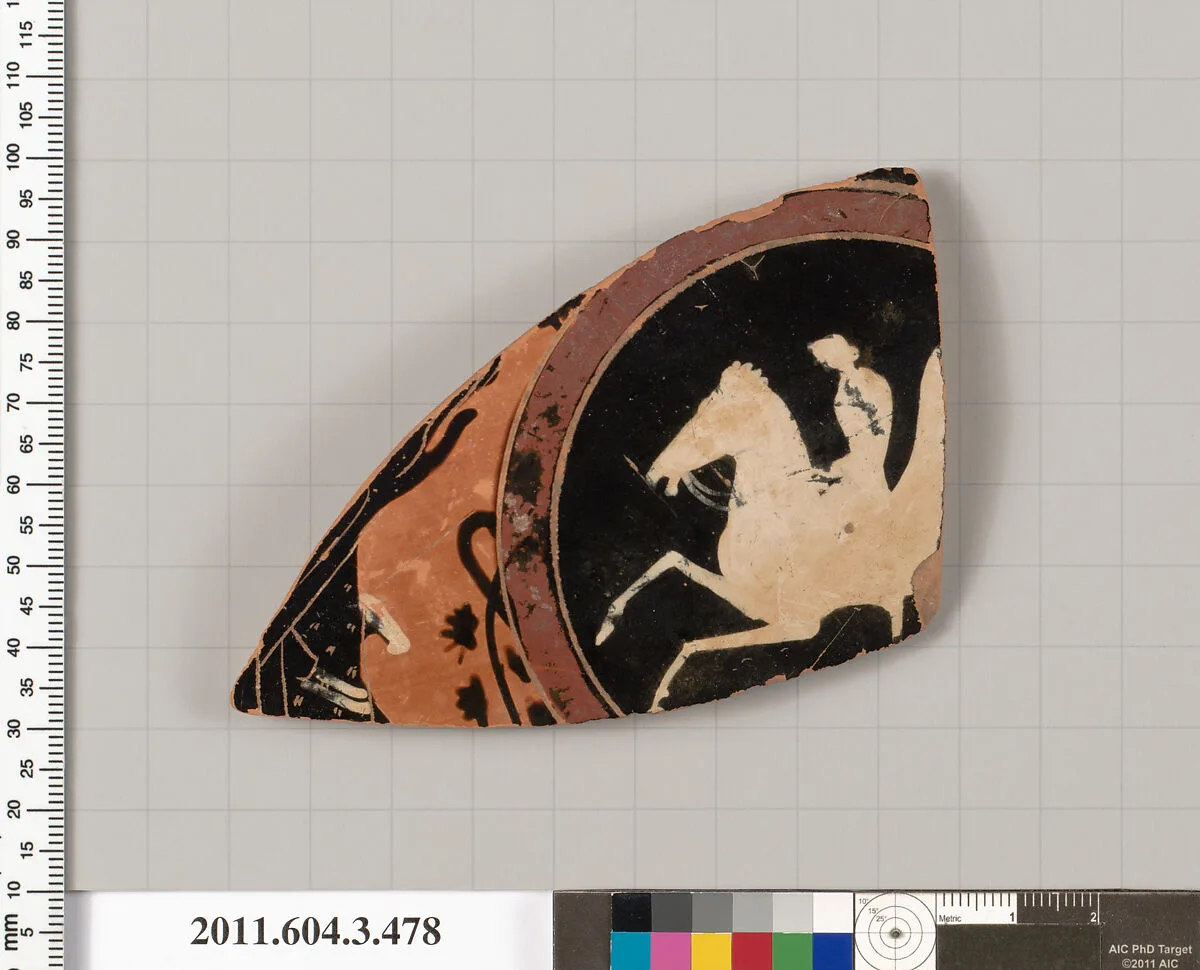 Terracotta fragment of a neck-amphora of Panathenaic shape — Unknown