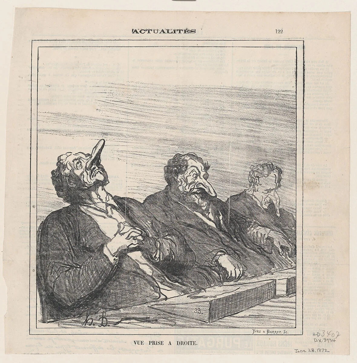 View of the right, from 'News of the day,' published in Le Charivari, June 28, 1872 — Honoré Daumier