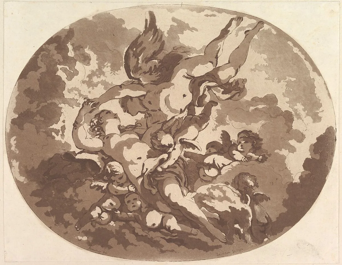 Venus and Cupid — Jean Claude Richard, Abbé de Saint-Non|François Boucher