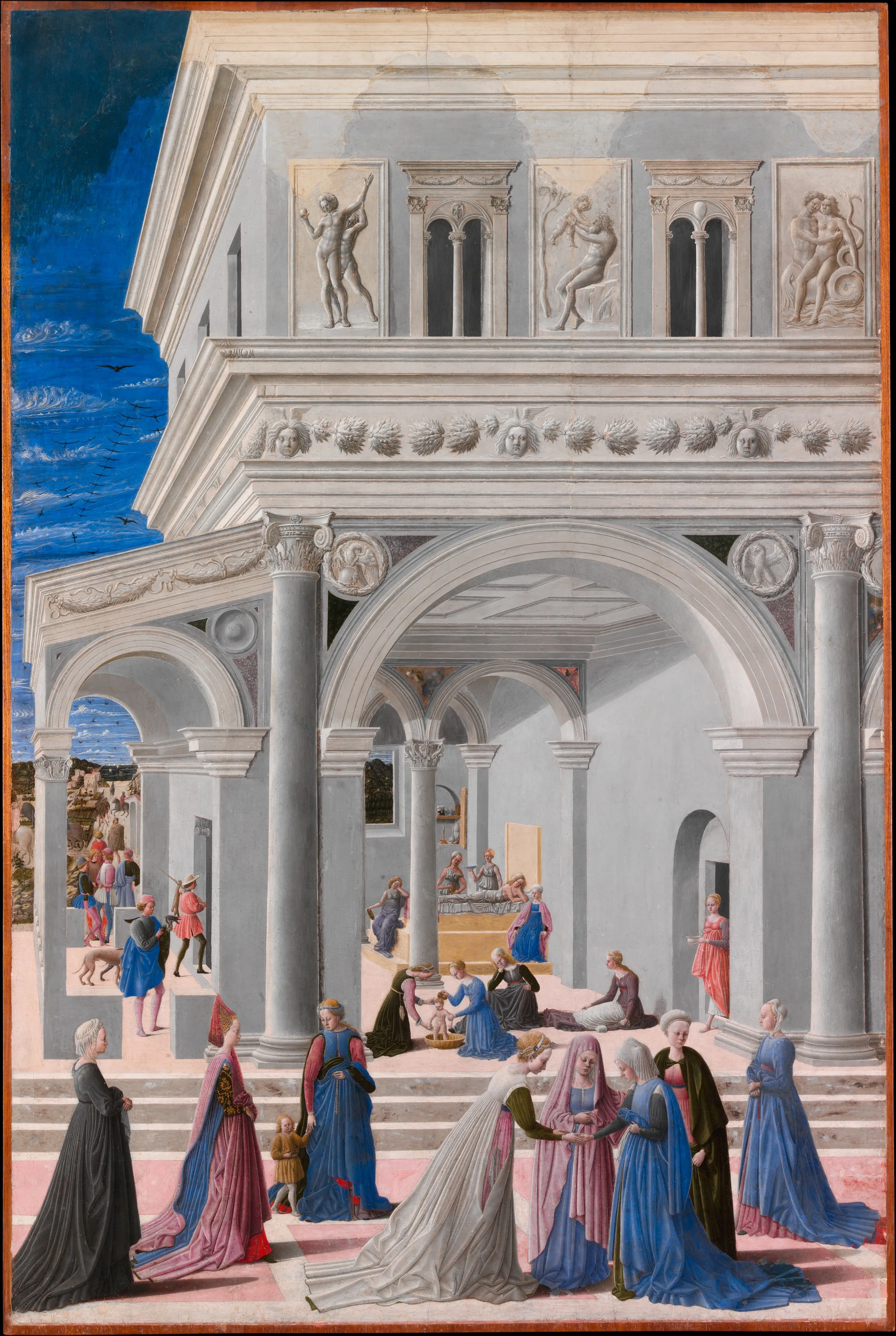 The Birth of the Virgin — Fra Carnevale (Bartolomeo di Giovanni Corradini)