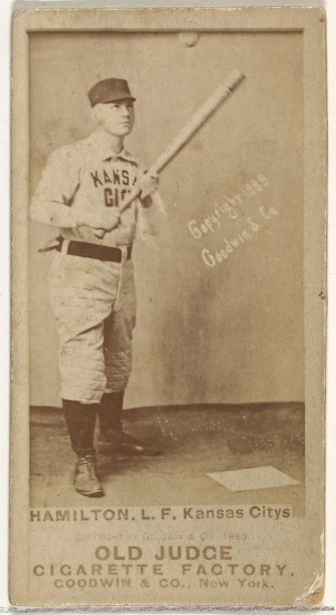 William Robert "Sliding Billy" Hamilton, Left Field, Kansas City Cowboys, from the Old Judge series (N172) for Old Judge Cigarettes — Goodwin & Company