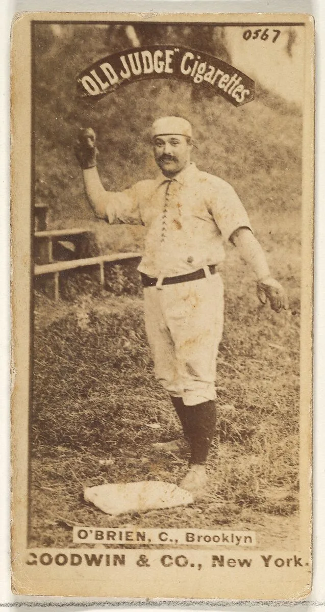 O'Brien, Catcher, Brooklyn, from the Old Judge series (N172) for Old Judge Cigarettes — Goodwin & Company