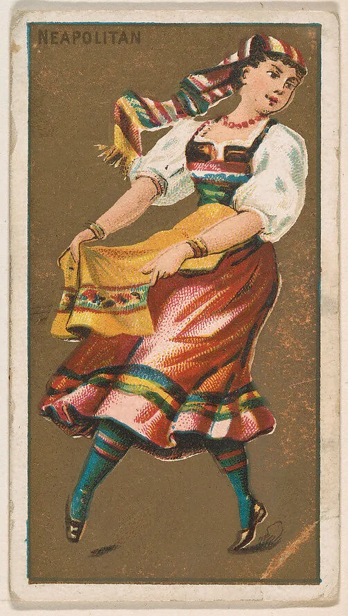 Neapolitan, from National Dances (N225, Type 1) issued by Kinney Bros. — Kinney Brothers Tobacco Company