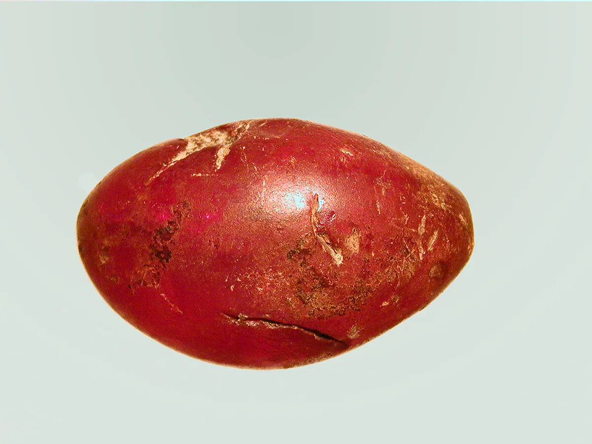 Amber from bow of a bronze fibula (safety pin) — Unknown