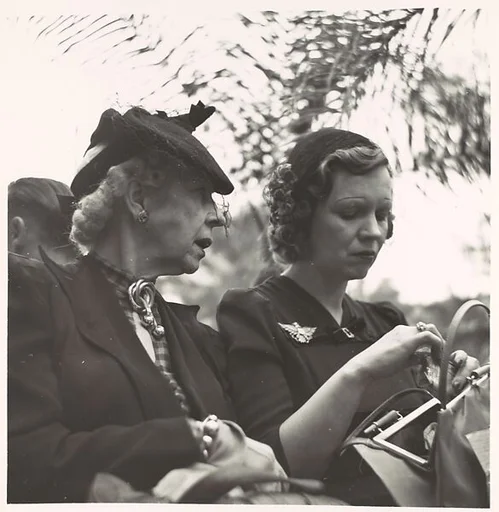 [Two Women Seated on Park Bench, Florida]