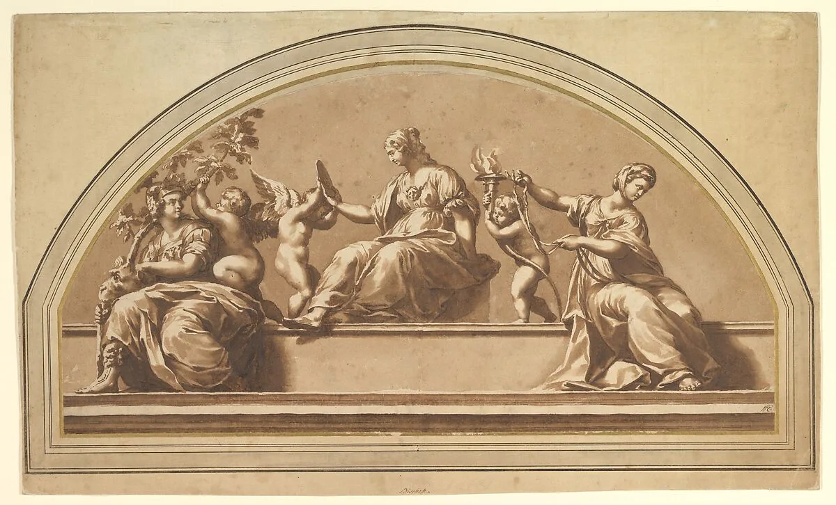 The Three Virtues (after Raphael) — Jan de Bisschop|Raphael (Raffaello Sanzio or Santi)