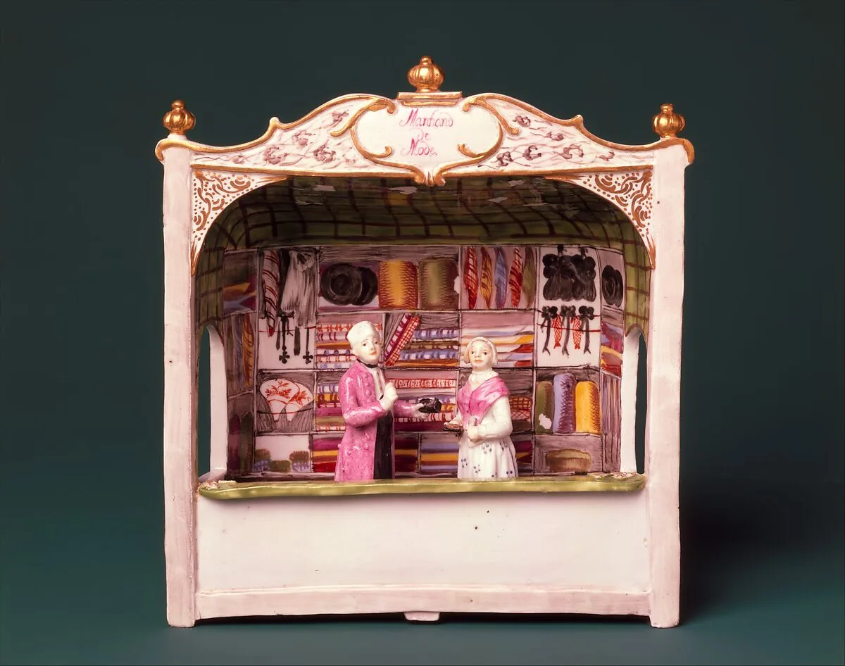 "Venetian Fair" shop with two figures — Ludwigsburg Porcelain Manufactory