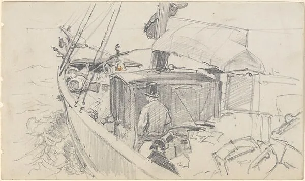 Sailboat Deck with Figures — John Singer Sargent