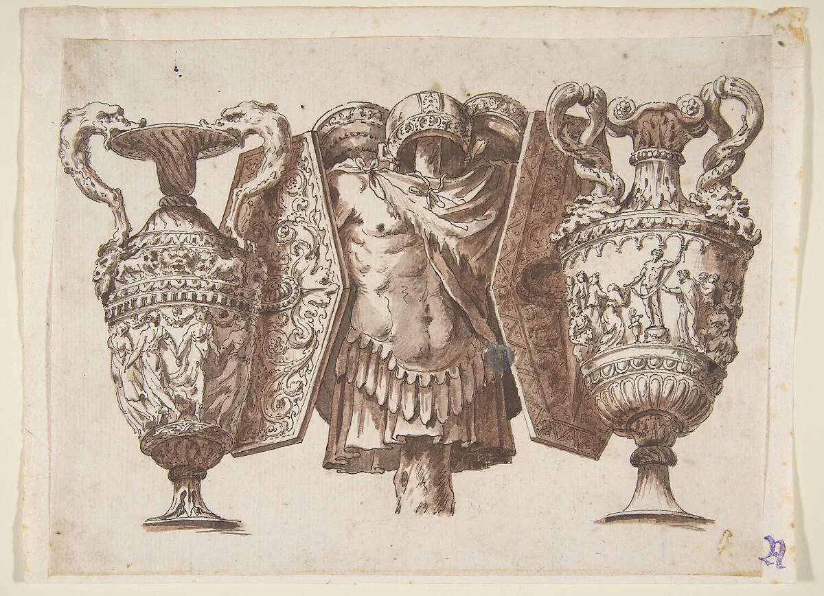 Trophy with Two Vases and a Cuirass — Polidoro da Caravaggio