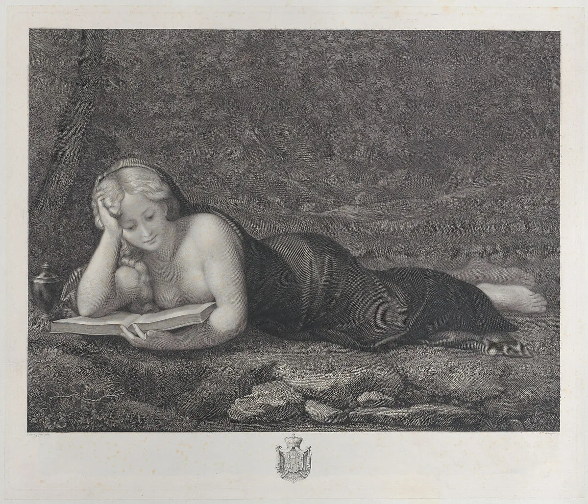 Mary Magdalene in penitence in the desert — Correggio (Antonio Allegri)|Giuseppe Longhi