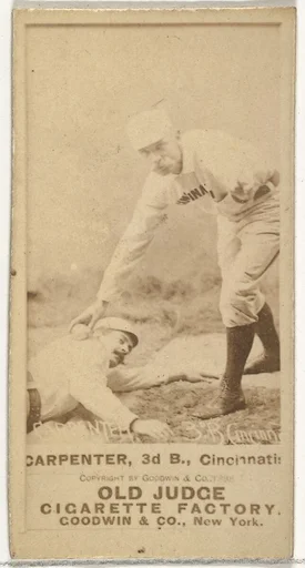 Warren William "Hick" Carpenter, 3rd Base, Cincinnati, from the Old Judge series (N172) for Old Judge Cigarettes