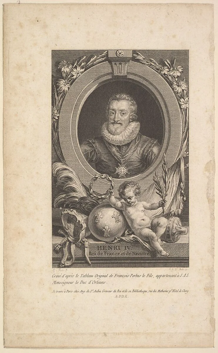 Portrait of Henri IV — Augustin de Saint-Aubin|Augustin de Saint-Aubin|Frans Pourbus the Younger