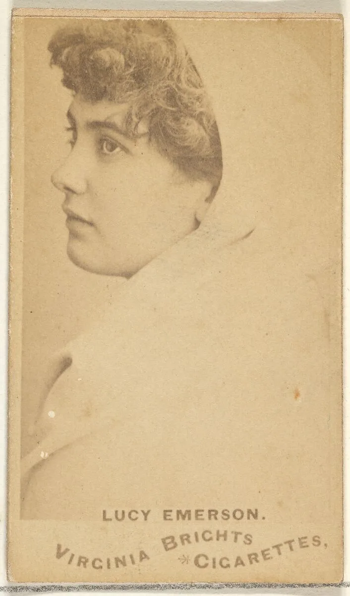 Lucy Emerson, from the Actors and Actresses series (N45, Type 1) for Virginia Brights Cigarettes — Allen & Ginter