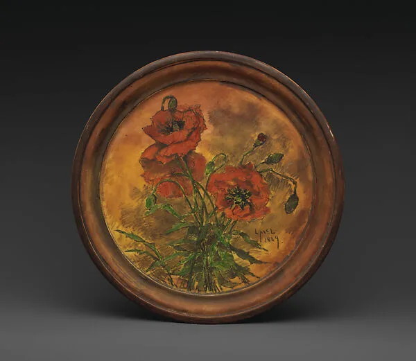 Plaque with poppies — M. Louise McLaughlin