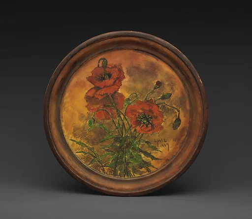 Plaque with poppies