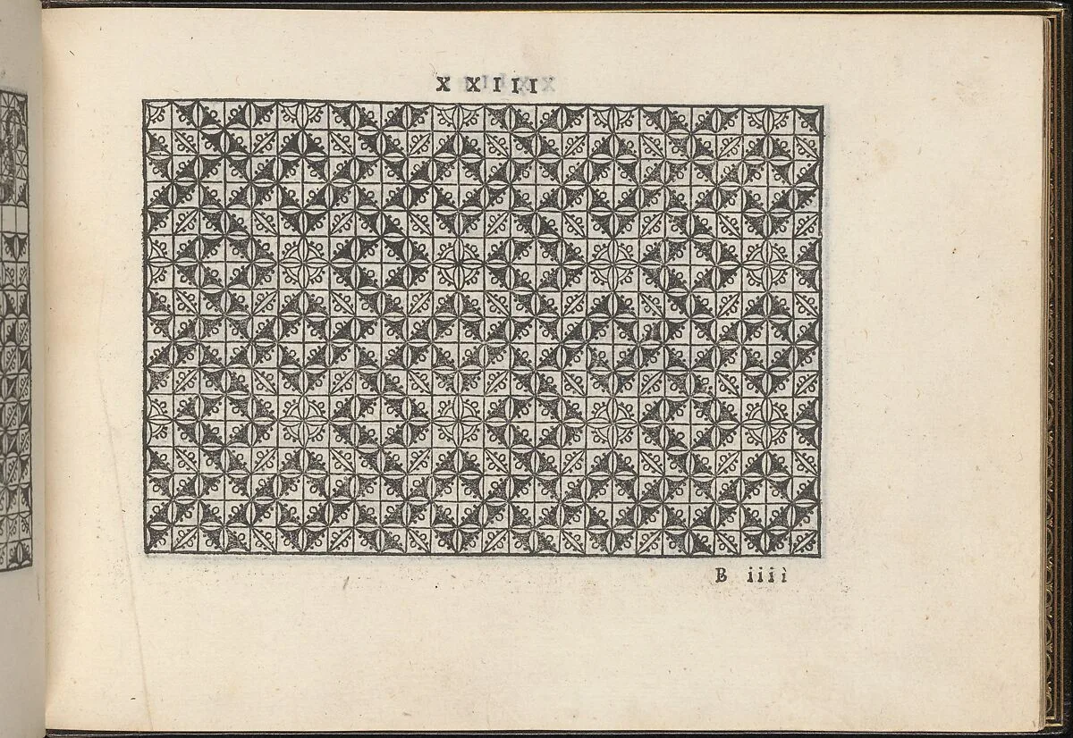 La Vera Perfettione del Disegno di varie sorti di recami, page 12 (recto) — Giovanni Ostaus|Giuseppe Salviati (Giuseppe Porta, called Il Salviati)