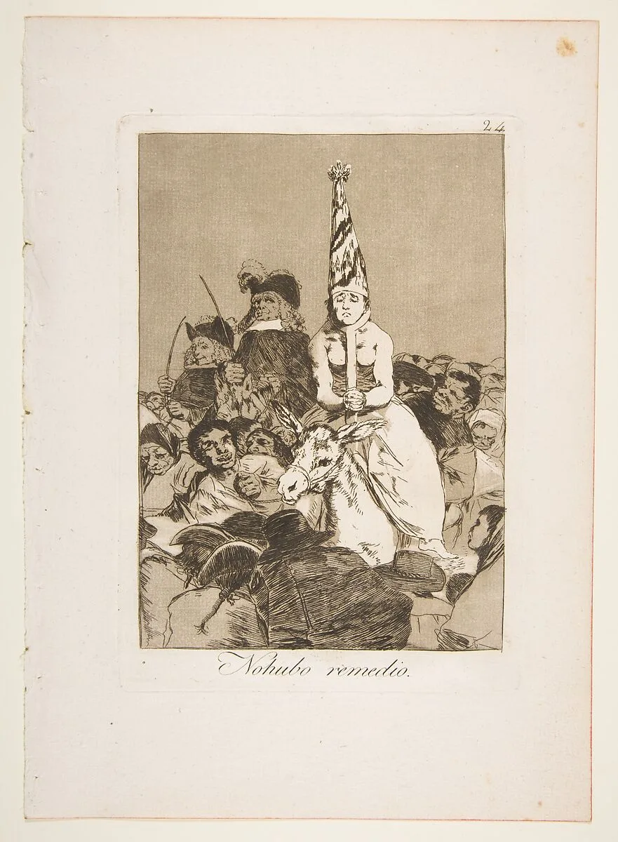 Plate 24 from "Los Caprichos": Nothing could be done about It (Nohubo remedio) — Goya (Francisco de Goya y Lucientes)