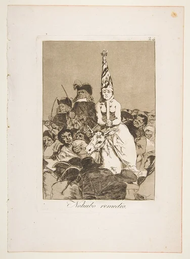 Plate 24 from "Los Caprichos": Nothing could be done about It (Nohubo remedio)