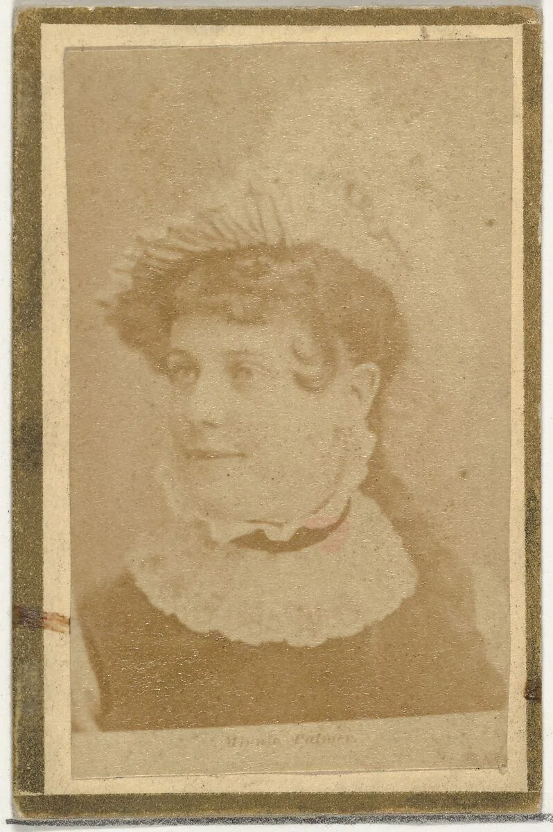 Minnie Palmer, from the Actresses and Celebrities series (N60, Type 2) promoting Little Beauties Cigarettes for Allen & Ginter brand tobacco products — Allen & Ginter