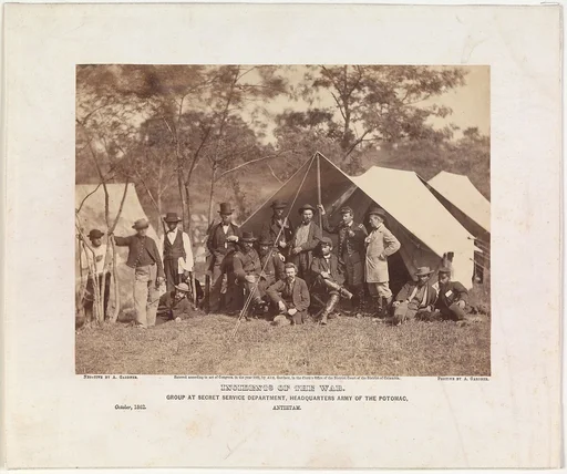 Group at Secret Service Department, Headquarters, Army of the Potomac, Antietam, October 1862