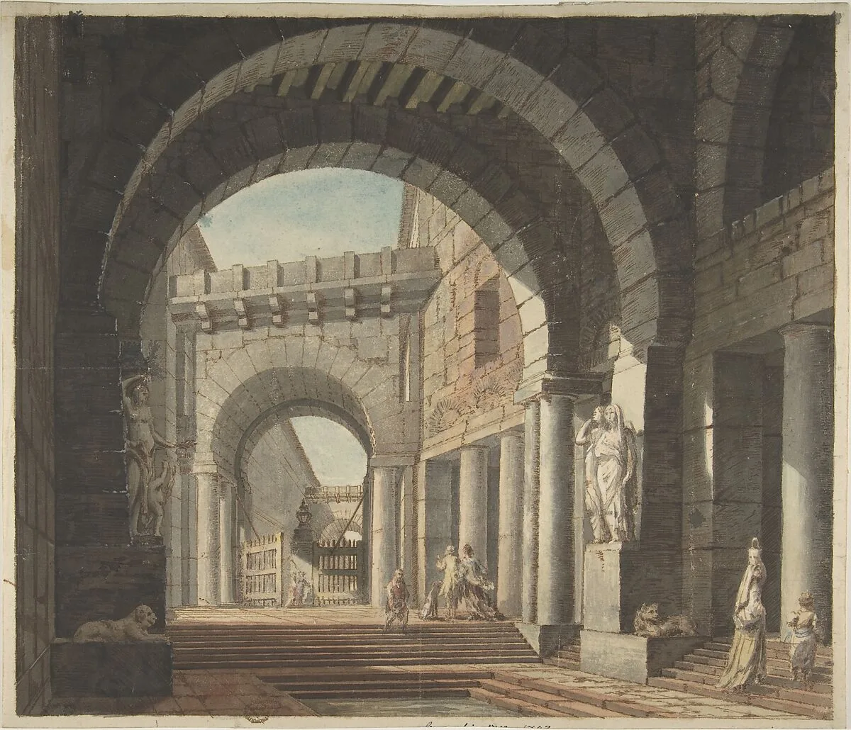 Courtyard — Anonymous, Italian, Bolognese 18th century artist
