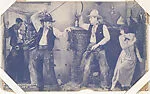 Cowboy whipping a gun from outlaw's hand from Western Stars or Scenes Exhibit Cards series (W412) — Unknown
