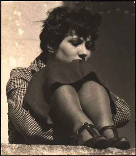 [Jane Ninas Seated on Balcony, Belle Grove Plantation, White Castle, Louisiana]