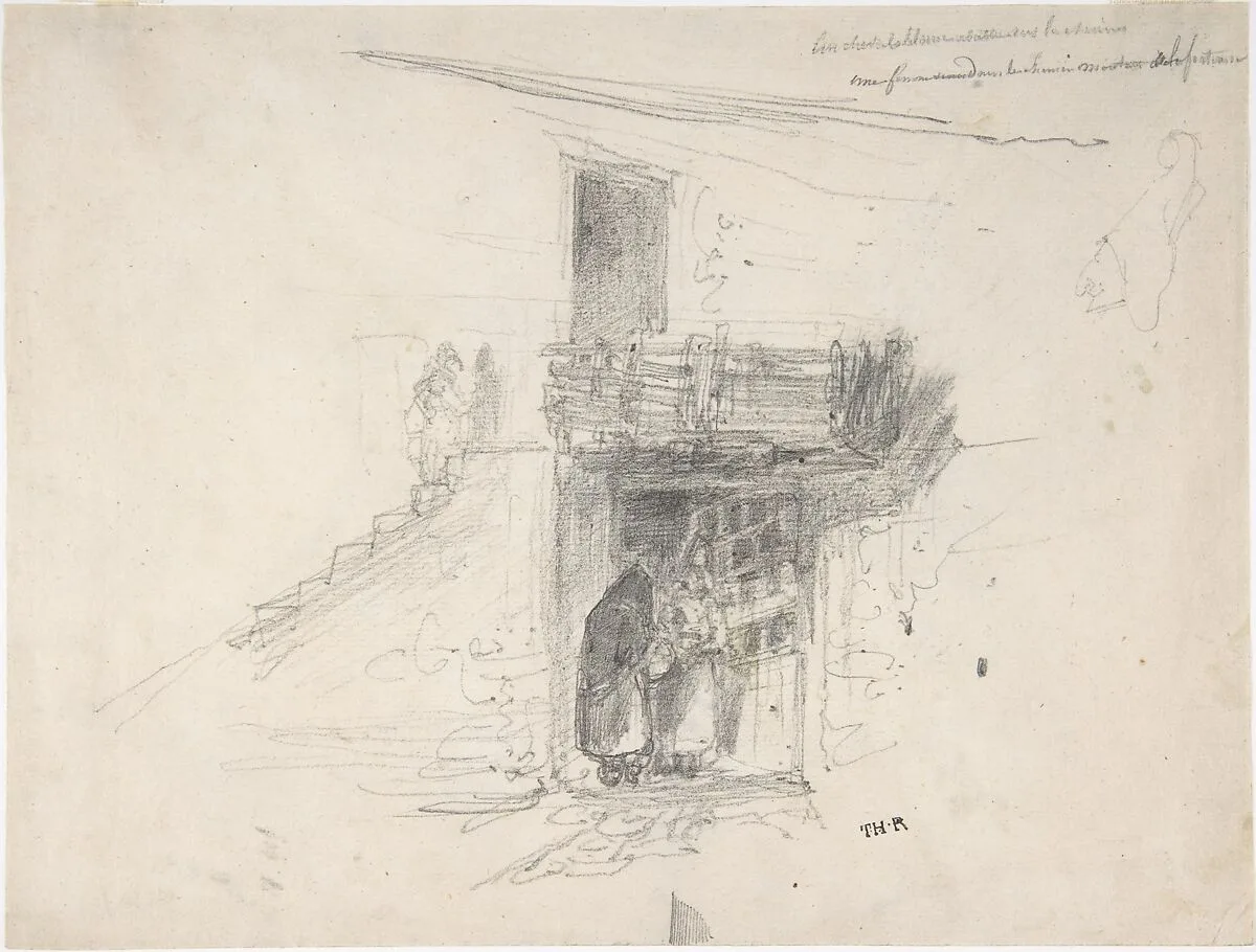 Two Women Talking in a Doorway — Théodore Rousseau