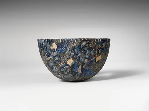Glass mosaic hemispherical bowl