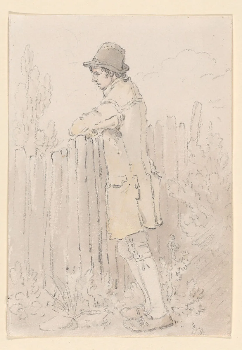 A Young Man Leaning on a Fence — William Alexander
