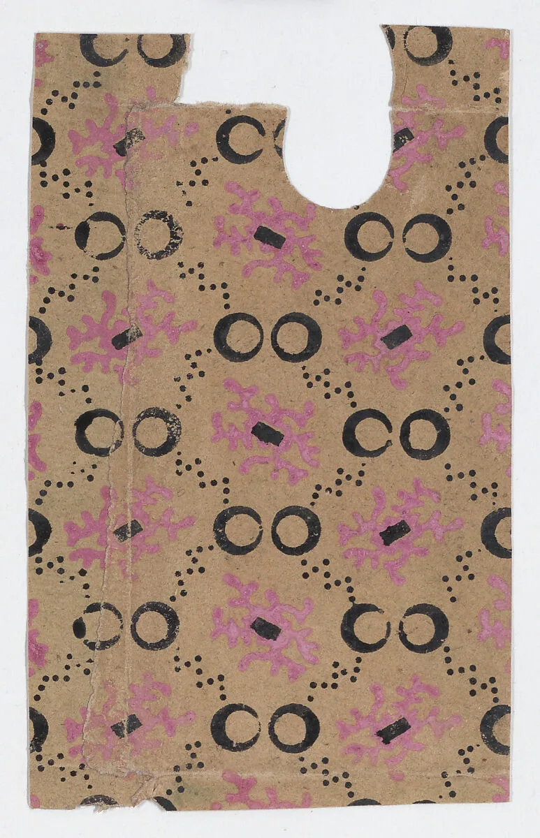 Sheet with pattern of coral and circles — Anonymous