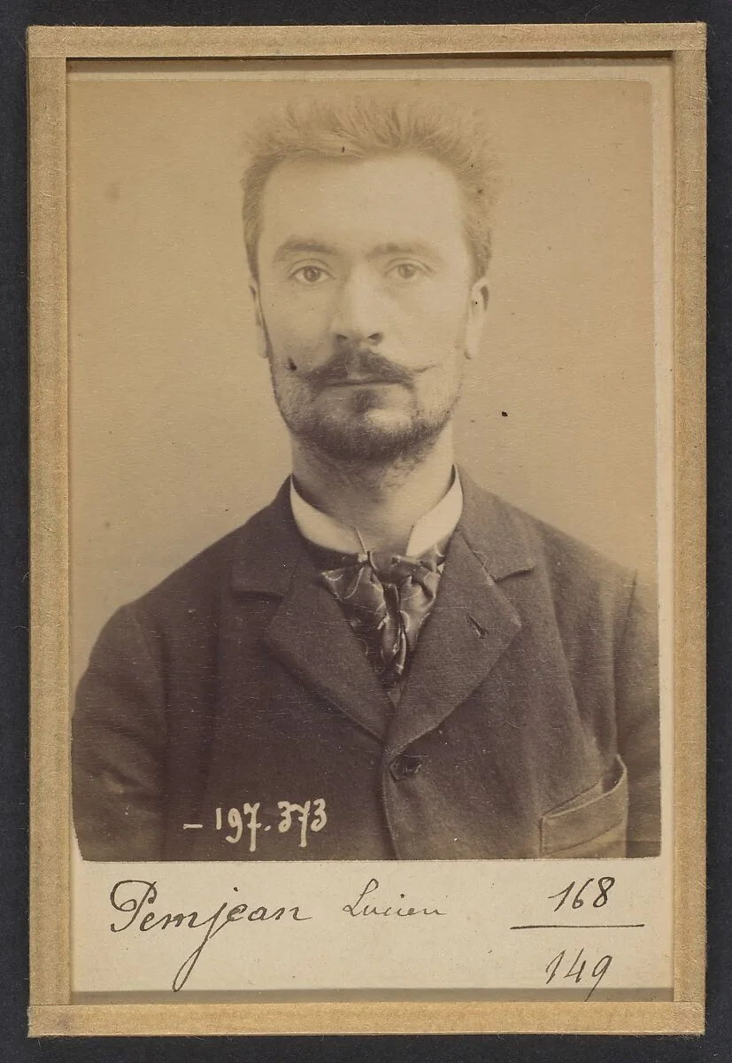 Pemjean. Lucien, Pierre. 32 ans, né à Lyon (Rhône). Publiciste. Anarchiste. 2/1/93. — Alphonse Bertillon