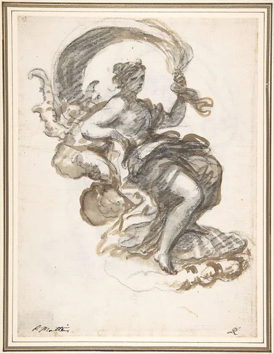 Studies of a Reclined Woman on a Seashell, for the Triumph of Galatea (recto and verso)