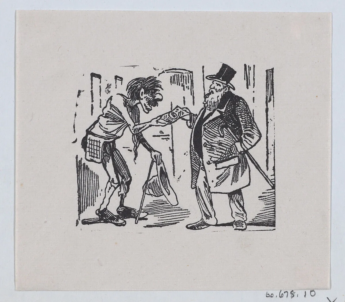 A rich man giving a beggar money — José Guadalupe Posada|José Sanchez
