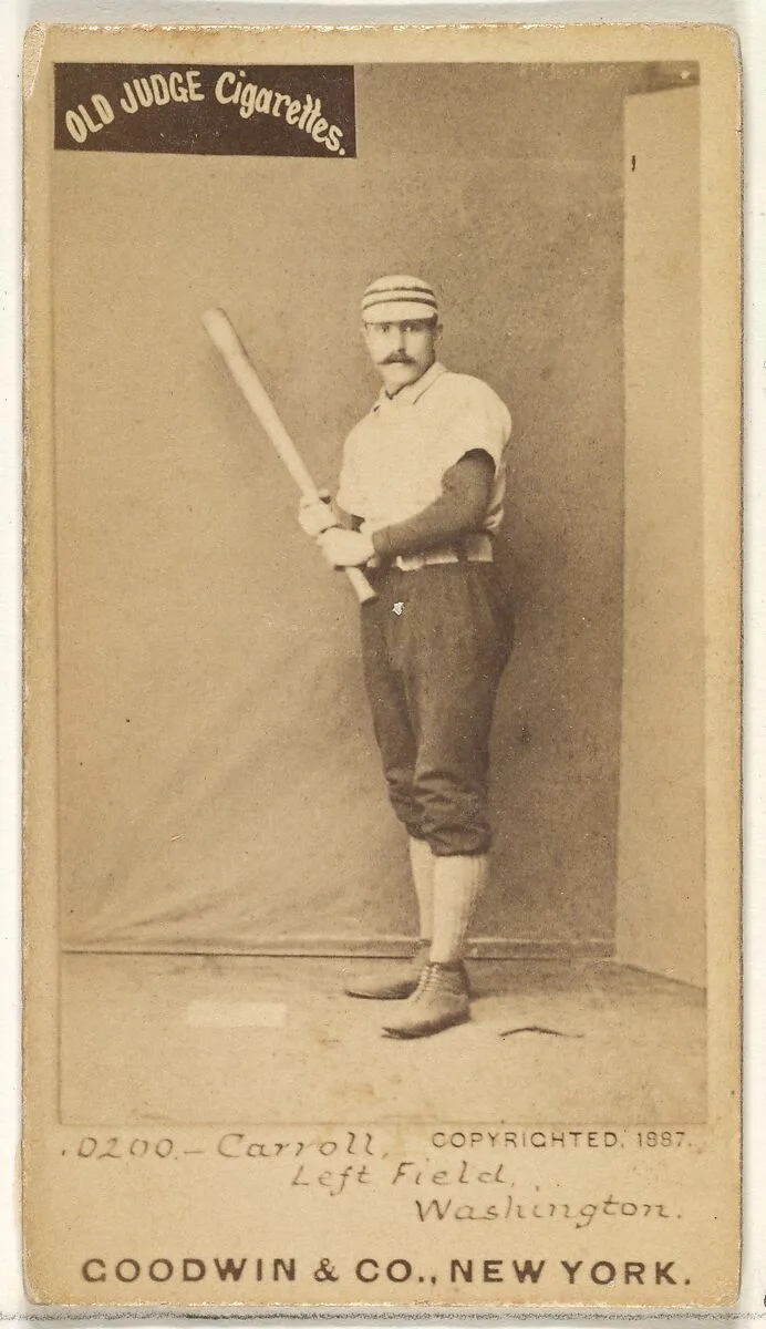Samuel "Cliff" Clifford Carroll, Left Field, Washington Nationals, from the Old Judge series (N172) for Old Judge Cigarettes — Goodwin & Company