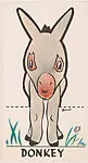 Donkey, bakery insert card from the Pinocchio Circus Performers series (D64) — Walt Disney Productions