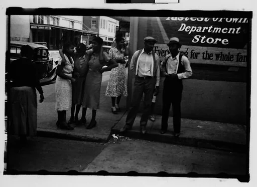 [Bystanders on Street Corner, Natchez, Mississippi]
