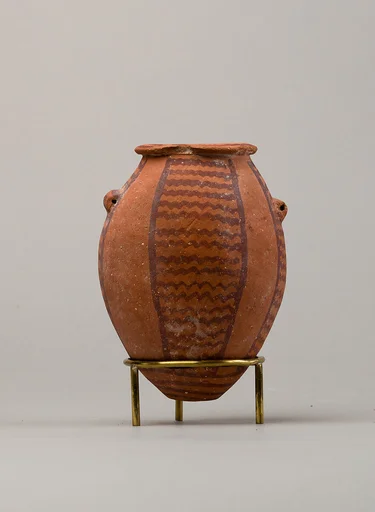 Decorated ware jar with lug handles