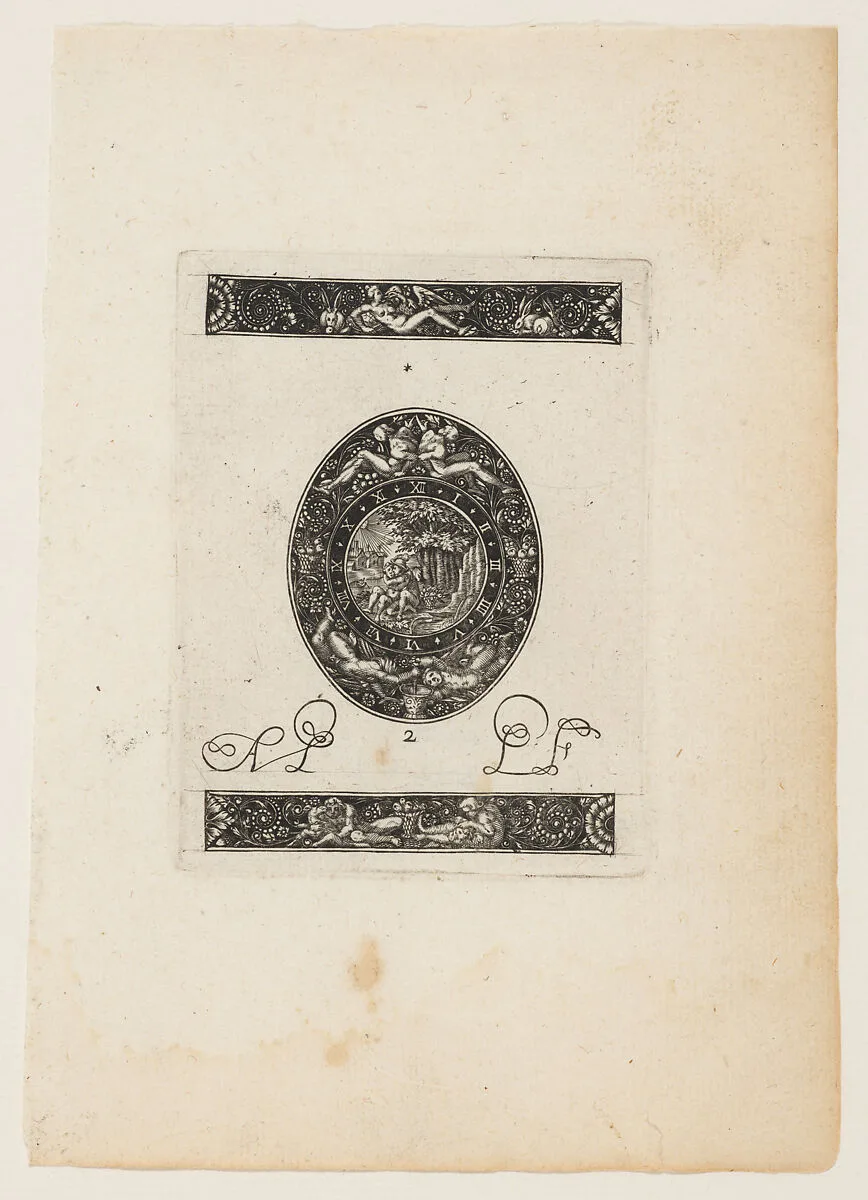 Oval Watch Plate with Diana and Endymion (?) embracing, from a Series of Six Designs for Watch Cases — Antoine Jacquard