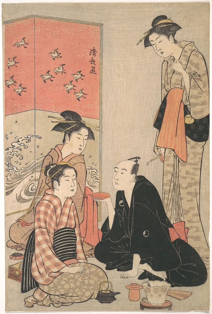 三代目沢村宗十郎と遊女|The Kabuki Actor Sawamura Sōjūrō III and Courtesans — Torii Kiyonaga