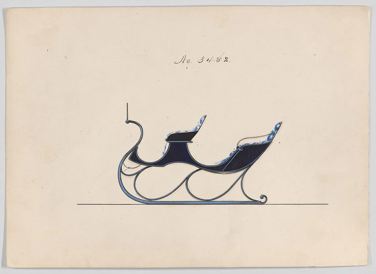 Design for Round Bottom Victoria Sleigh, no. 3482 — Brewster & Co.