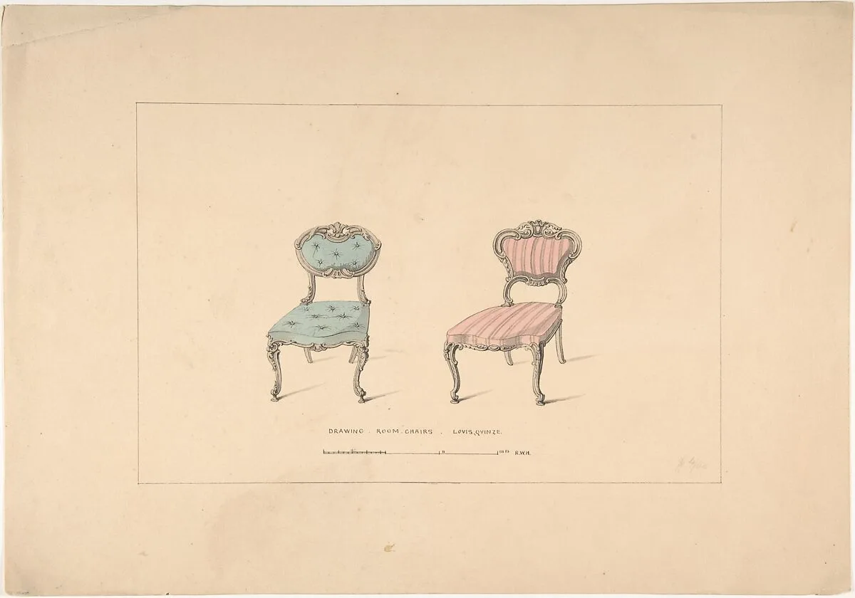 Design for Drawing Room Chairs, Louis Quinze Style — Robert William Hume