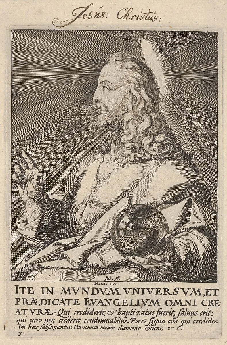 Christ, from Christ, the Apostles and St. Paul with the Creed — Hendrick Goltzius